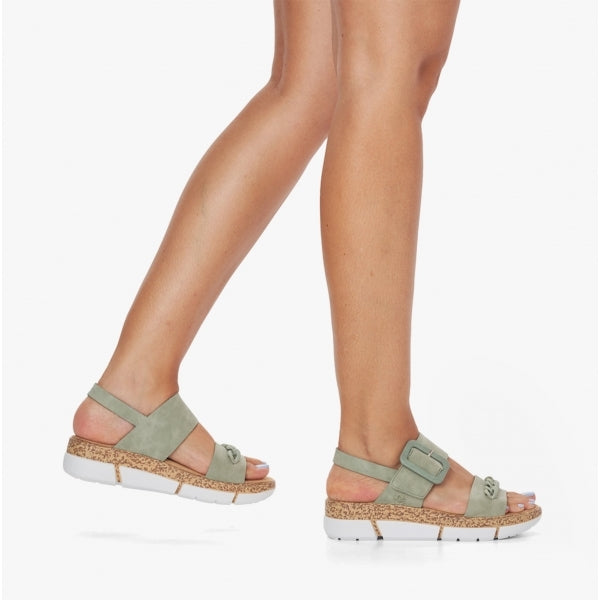 Rieker V2350-52 Womens Sandals Green