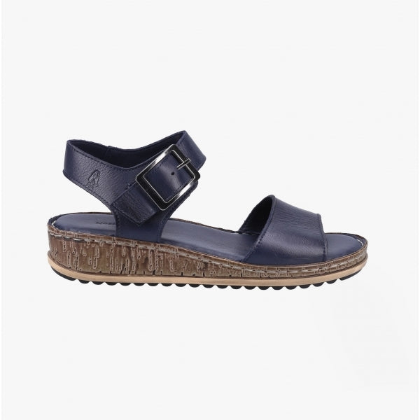 Hush Puppies ELLIE Womens Leather Wedge Sandals Navy