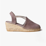 Toni Pons TREMP Womens Suede Wedge Espadrilles Taupe
