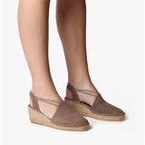Toni Pons TREMP Womens Suede Wedge Espadrilles Taupe