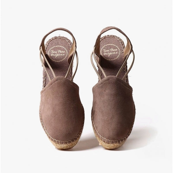 Toni Pons TREMP Womens Suede Wedge Espadrilles Taupe