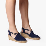 Toni Pons TREMP Womens Suede Wedge Espadrilles Navy