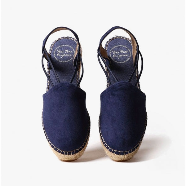 Toni Pons TREMP Womens Suede Wedge Espadrilles Navy