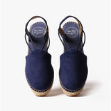 Toni Pons TREMP Womens Suede Wedge Espadrilles Navy