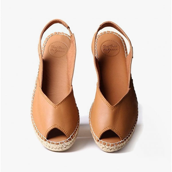 Toni Pons BERNIA Womens Leather Slingback Espadrilles Tan