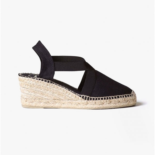 Toni Pons TER Womens Vegan Wedge Espadrilles Black