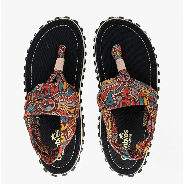 Gumbies SLINGBACK Womens Cotton Toe-Post Sandals Aboriginal