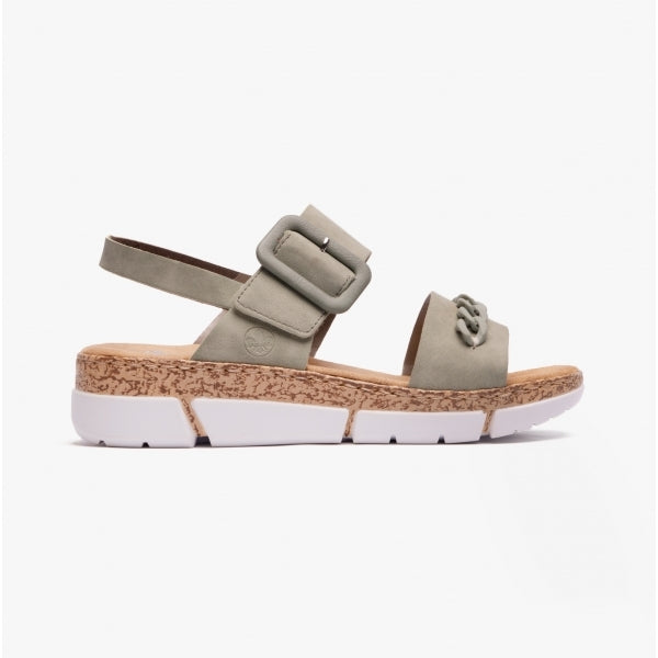 Rieker V2350-52 Womens Sandals Green
