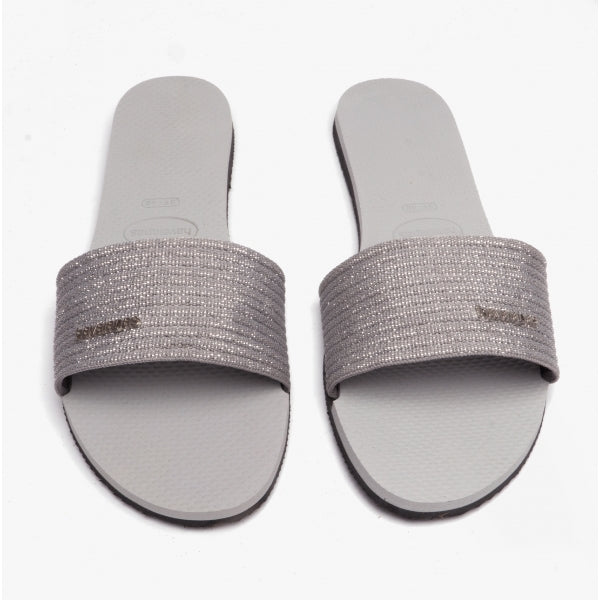 Havaianas HAV YOU MALTA METALLIC City Womens Sliders Ice Grey