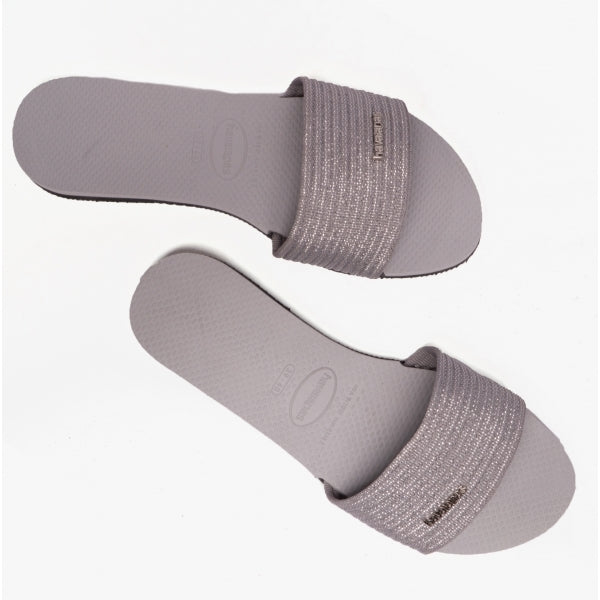 Havaianas HAV YOU MALTA METALLIC City Womens Sliders Ice Grey