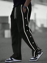 Manfinity Men Contrast Tape Button Side Sweatpants