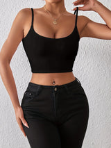 Versatile Summer Crop Top, Backless Spaghetti Strap Cami For Women
