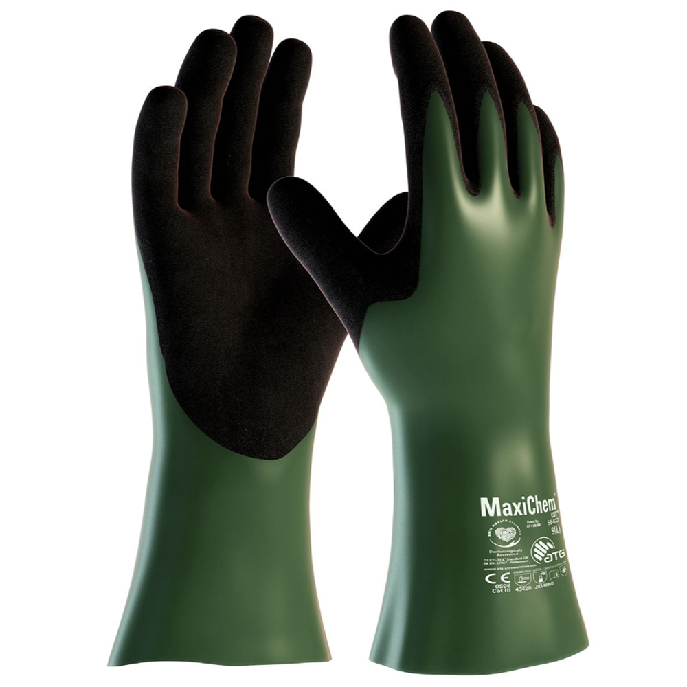 ATG MaxiChem 56-633 Chemical Resistant Cut Gauntlet Gloves (12 Pack)