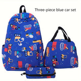 3pcs Casual Shoulder Backpack Set, New Fashionable Simple Large Capacity Lightweight Casual Backpack