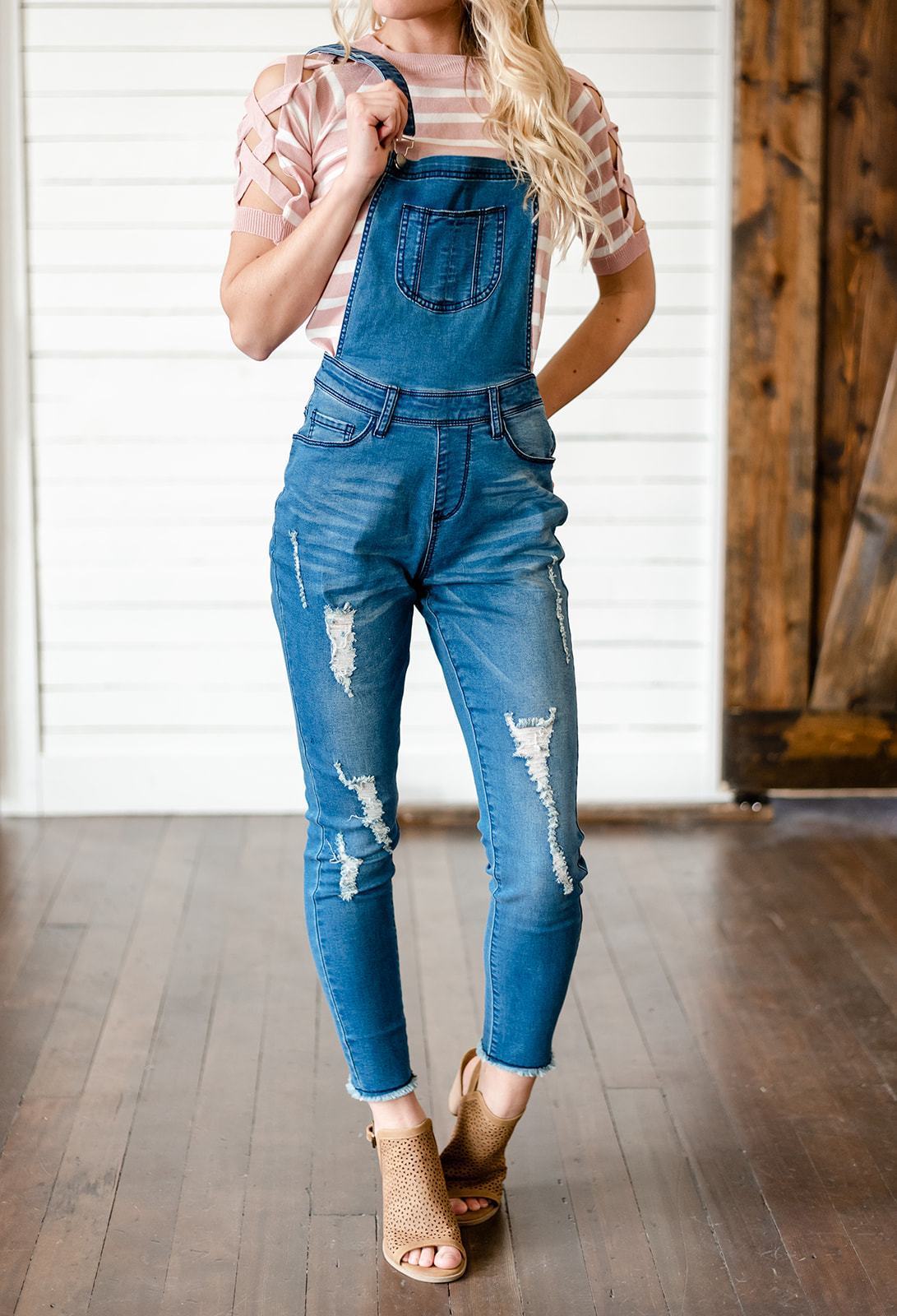 Milan Distressed Overalls