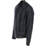 Men's Genuine Leather Bomber Jacket | Black