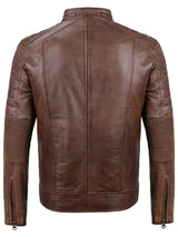 Men's Cafe Racer Leather Jacket | Brown