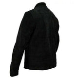 Men's Suede Leather Jacket, Zip Front | Black