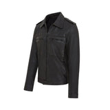 Men's Biker Style Leather Jacket | Black