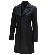 Women's Real Leather Car Coat | Black