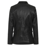 Women's Leather Blazer Coat | Black