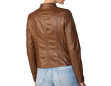 Women's Scuba Leather Jacket | Brown