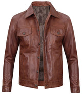 Men's Leather Casual Jacket | Brown