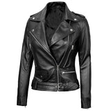 Women's Motorcycle Leather Jacket | Black