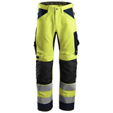 Snickers 6331 AllroundWork Hi-Vis Work Trousers+ Class 2 Hi-Vis Yellow