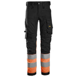 Snickers 6334 High-Vis Class 1 Stretch Trousers