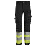Snickers 6334 High-Vis Class 1 Stretch Trousers