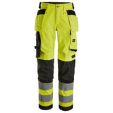 Snickers 6734 High-Vis Class 2 Women's Stretch Trousers Holster Pockets