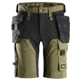 Snickers 6175 AllroundWork 4-Way Stretch Holster Pocket Short Khaki Green, 33" Waist - Snickers Size 48