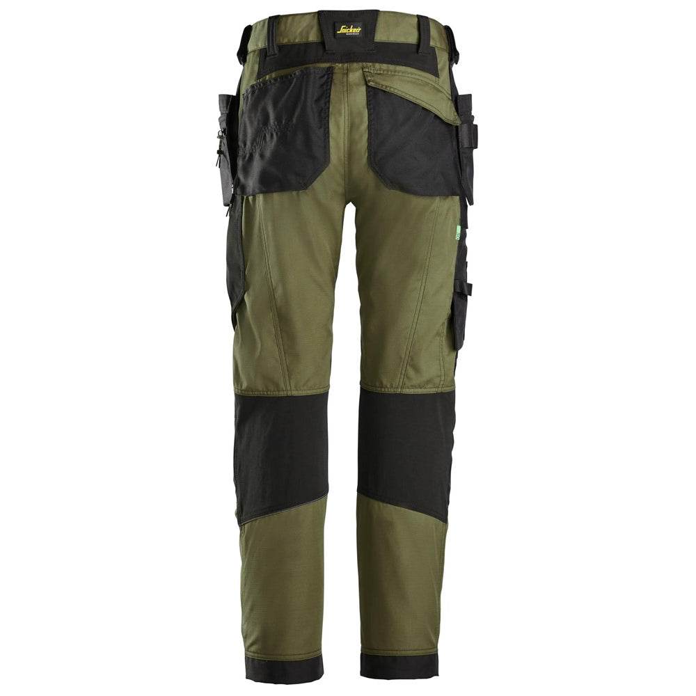 Snickers 6902 FlexiWork, Kneepad Holster Pocket Work Trousers Khaki Green