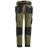 Snickers 6902 FlexiWork, Kneepad Holster Pocket Work Trousers Khaki Green