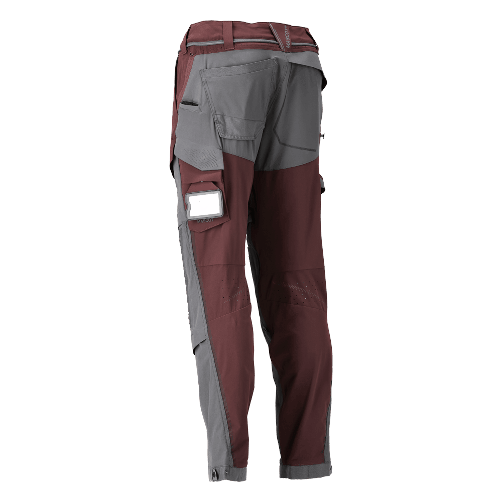 Mascot 22279 Ultimate Stretch Click System Pocket Trousers Bordeaux / Stone Grey