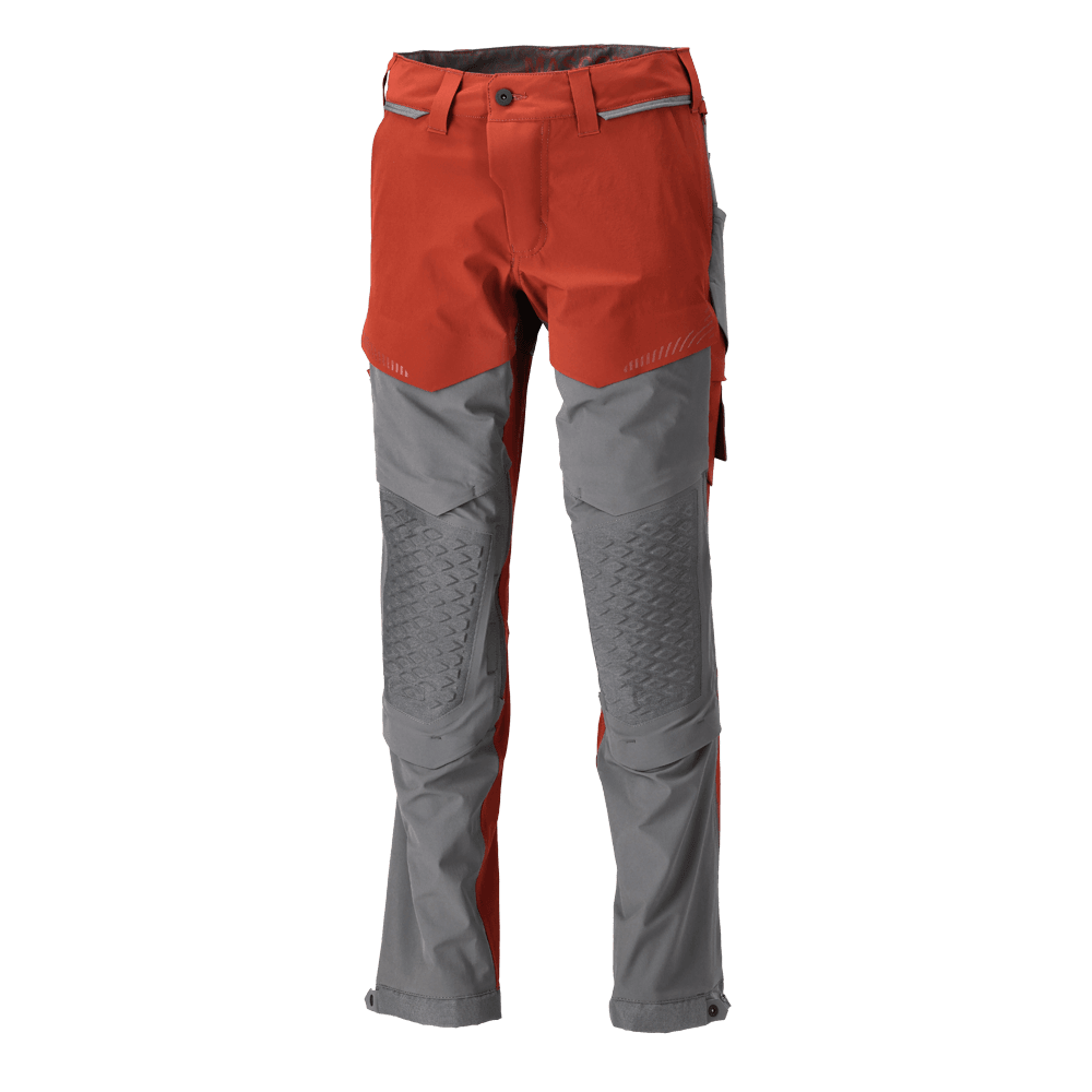 Mascot 22279 Ultimate Stretch Click System Pocket Trousers Autumn Red / Stone Grey