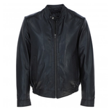 Men's Genuine Leather Bomber Jacket | Black