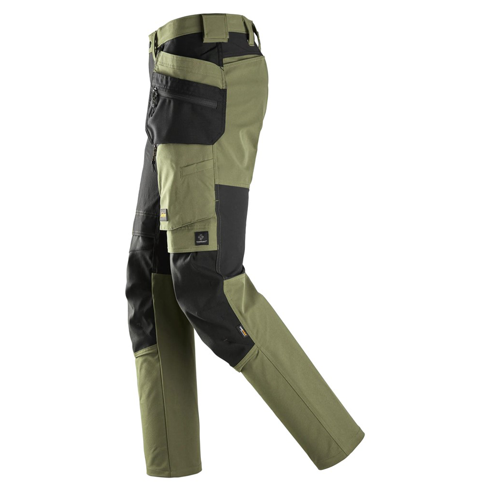 Snickers 6218 AllroundWork Holster Pocket 4-Way Stretch Trousers Khaki Green