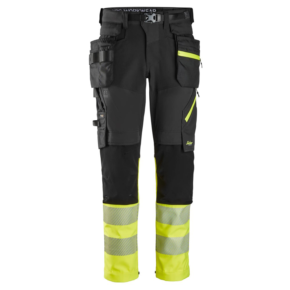 Snickers 6935 Hi-Vis Detachable Holster Pocket 4-Way Stretch Trousers Class 1