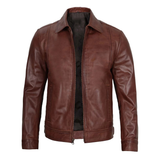 Men's Genuine Harrington Leather Jacket | Brown