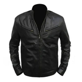 Men's Black Cafe Racer Leather Jacket | Black