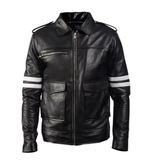 Men's Cafe Racer Leather Jacket | Black