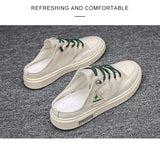 Men's Summer Wear Breathable Deodorant Slip-on Lofter Half Slippers Casual Sports Heel-free Fashion Shoes