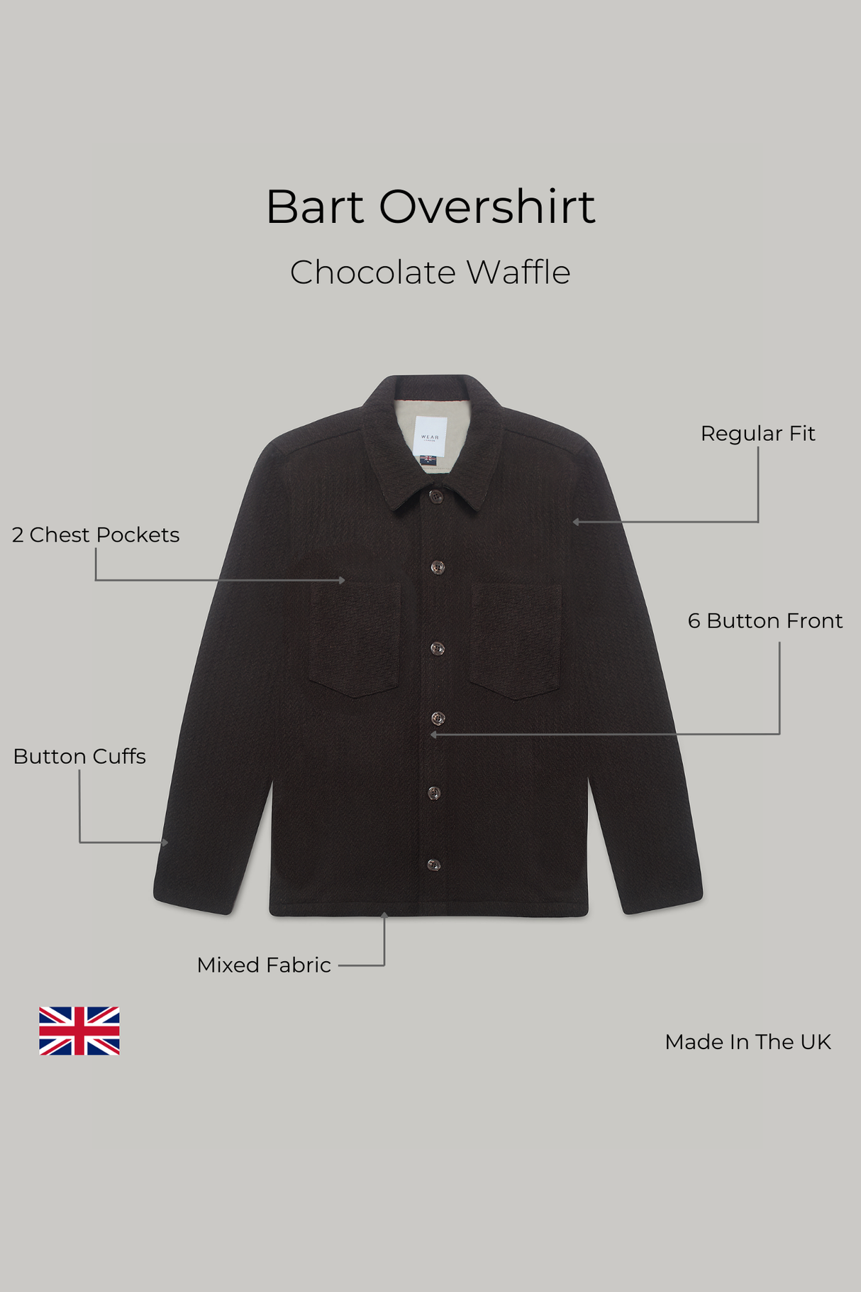 Bart Overshirt - Chocolate Waffle
