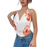 Vacation-Style Halter Camisole – Sexy Hot Girl Summer Crop Top