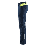 Blaklader 1448 Industry Stretch Kneepad Trousers Dark Navy Blue/Hi-Vis Yellow
