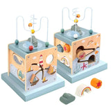Tiny Tides Activity Cube – 6-in-1 Wooden Montessori Toy