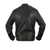 Men's Black Cafe Racer Leather Jacket | Black