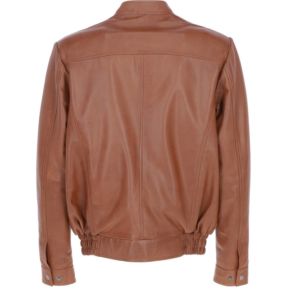 Men's Genuine Leather Bomber Jacket | Brown